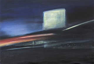 Nachtfahrt IV, 2015, 40 x 60 cm, Mischtechnik auf Papier