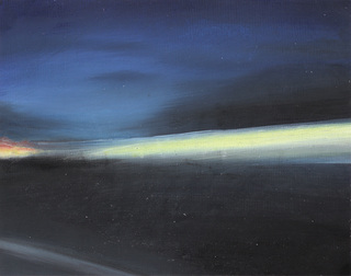Nachtfahrt I, 2015, 25 x 30 cm, Mischtechnik auf Papier