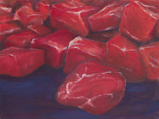 Fleischstücke II, 2019, 115 x 175 cm, Acryl auf Leinwand