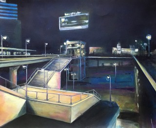 Warschauer Str.  X, 2018, 50 x 60 cm, Acryl auf Papier