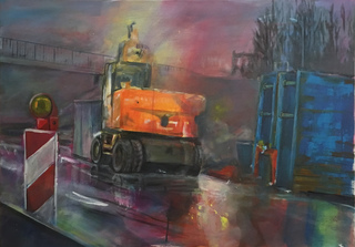 roadworks I, 2017, 70 x 100 cm, Acryl auf Leinwand 