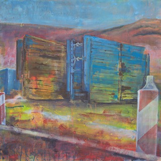 construction site III, 2017, 65 x 65 cm, Acryl auf Papier