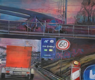 roadworks II, 2017, 60 x 65 cm, Acryl auf Papier